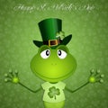 Green frog in St.Patrick's Day