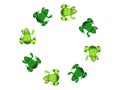 Green frogs circular pattern