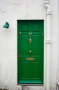 Green front door Royalty Free Stock Photo