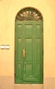 Green front door Royalty Free Stock Photo