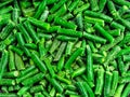Green frozen string beans background. Top view Royalty Free Stock Photo
