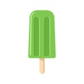 Green fruit ice. popsicle ice cream on a stick