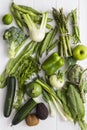 Green fruit an vegetable collection