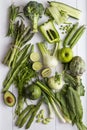 Green fruit and vegetable ingredients Royalty Free Stock Photo