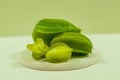 Green fruits of Averrhoa carambola fruit is known for its unique star shape