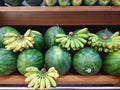 Green fruits of different shapes and sizes Royalty Free Stock Photo