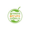 Green fruits and vegetable world logo, greens fresh fruit logo icon