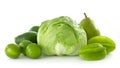 Green fruits and vegetables