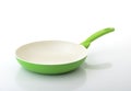 Green frying pan with ceramic coating