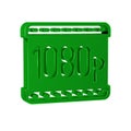 Green Full HD 1080p icon isolated on transparent background.