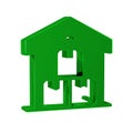Green Full warehouse icon isolated on transparent background.