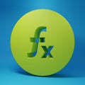Green Function mathematical symbol icon isolated on blue background. Minimalism concept. 3D render illustration Royalty Free Stock Photo