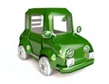 Green Funny Cartoon Car