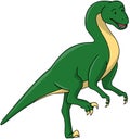 Green Funny Dinosaur Cartoon Color Illustration Royalty Free Stock Photo