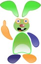 Green funny rabbit