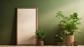 Green Furniture Room With Plants Picture Frame