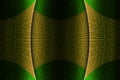 green futuristic cultural gold tribal dimensional metallic glowing space fold