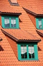 Green gables red tile roof