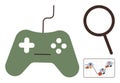Video Game Controller with Analytics Chart and Magnifying Glass Representing Gaming Trends Analysis Royalty Free Stock Photo