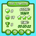 Green game level complete icons buttons