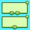 Green game panels icons buttons