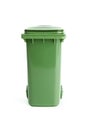 Green garbage bin