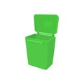 Green garbage container icon, cartoon style Royalty Free Stock Photo