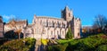 Green garden in autumn with Christ Church Cathedral during the sunny day in Dublin, Ireland