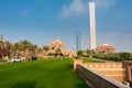 Green garden in Emirates palace hotel in Abu-Dhabi, a seven stars luxury hotel in Abu Dhabi, United Arab Emirates