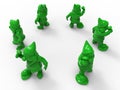 Green garden gnomes