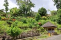 Green garden at Goa Gajah (Elephant Cave) Temple near Ubud, Bali, Indonesia Royalty Free Stock Photo