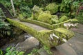 Green garden at Goa Gajah  Temple Elephant Cave near Ubud, Bali Royalty Free Stock Photo