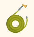 Green garden hose for watering, vector illustration Royalty Free Stock Photo