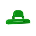 Green Gardener, farmer or agricultural worker hat icon isolated on transparent background.