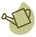 Green gardening bucket, icon