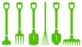 Green gardening tools set