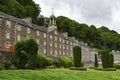 New Lanark World Heritage site in Scotland, UK showing gardens and buildings