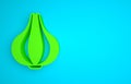 Green Garlic icon isolated on blue background. Minimalism concept. 3D render illustration