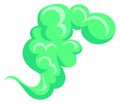 Green gas. Cartoon stinky fart. Smell cloud