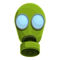 Green gas mask icon, cartoon style Royalty Free Stock Photo