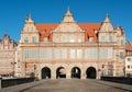 Green Gate entrance to old town of Gdansk Poland Royalty Free Stock Photo