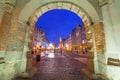 The Green Gate at night in Gdansk