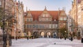 The Green Gate in the old town of Gdansk. Green gate is entrance to the Long Lane street and beginning of the Royal route in Gdans Royalty Free Stock Photo