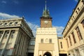 Green gate in Pardubice Royalty Free Stock Photo