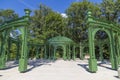 Green gazebo in the park