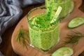 Green gazpacho in a glass