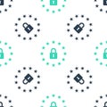 Green GDPR - General data protection regulation icon isolated seamless pattern on white background. European Union Royalty Free Stock Photo