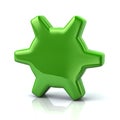 Green gear settings icon 3d illustration Royalty Free Stock Photo