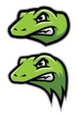 Green Gecko, Lizard, Reptile Head Logo Mascot