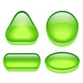 Green gel web buttons set Royalty Free Stock Photo